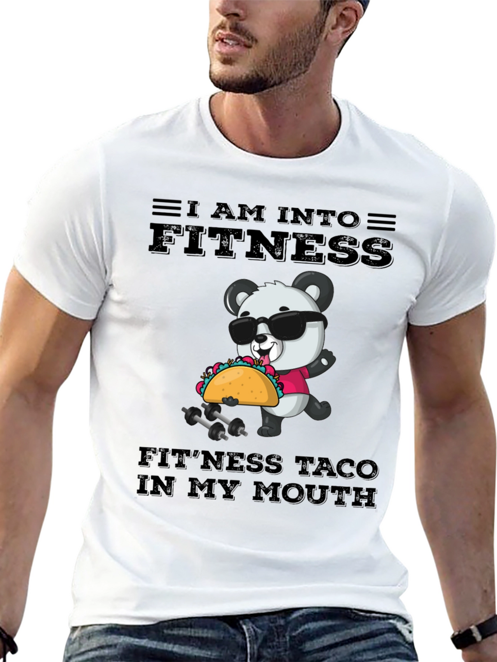Fitness Taco Panda Mens Graphic Tee