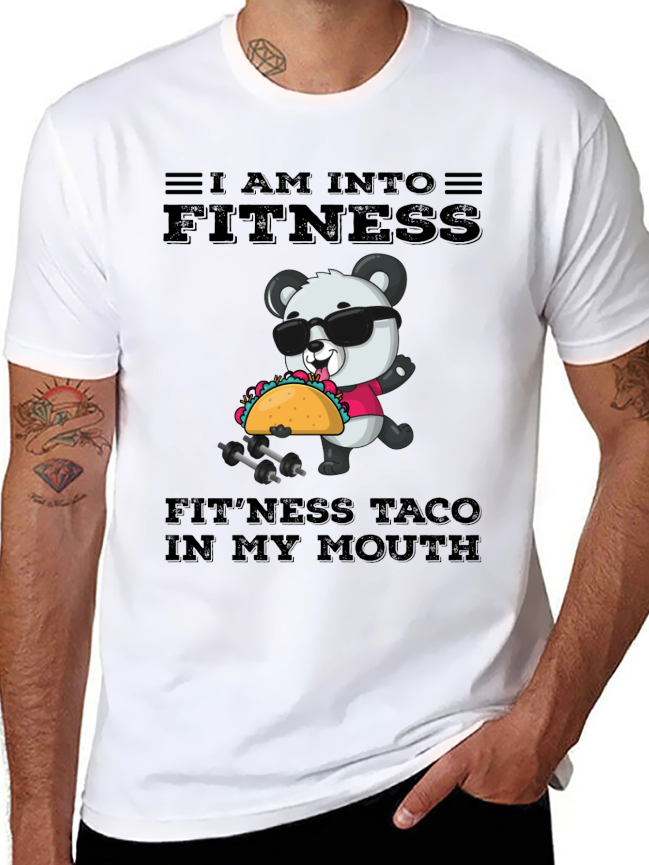 Fitness Taco Panda Mens Graphic Tee