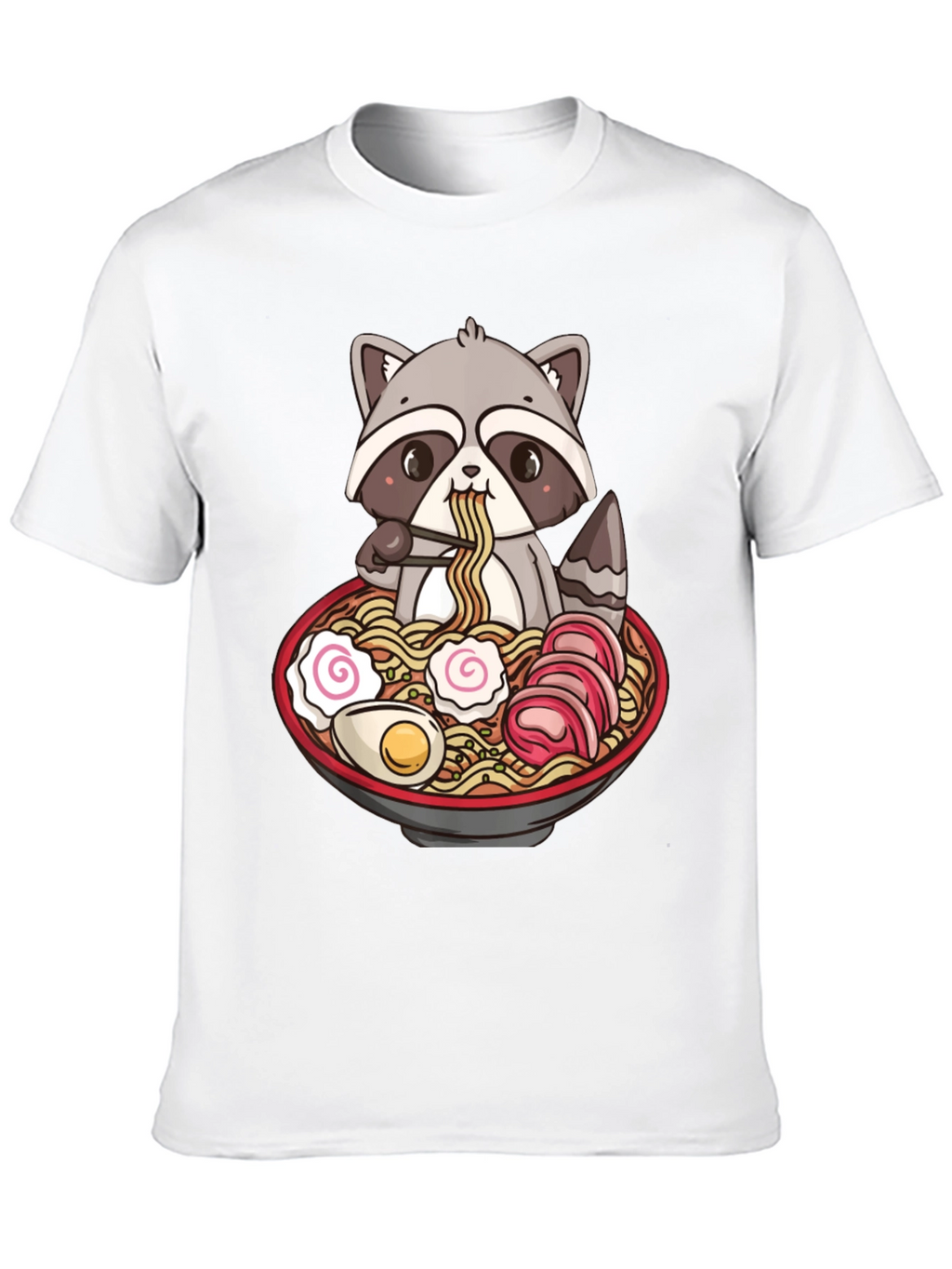 Ramen Raccoon Graphic T-Shirt - Black Cotton Tee