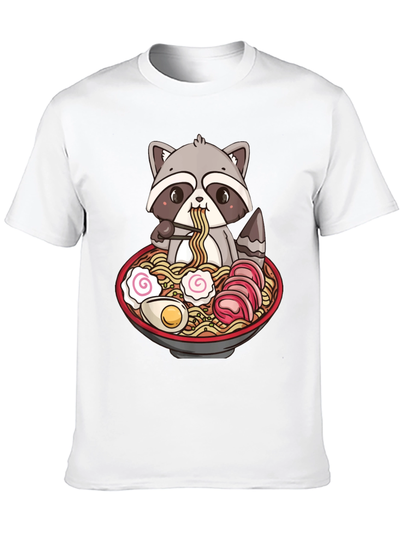 Ramen Raccoon Graphic T-Shirt - Black Cotton Tee