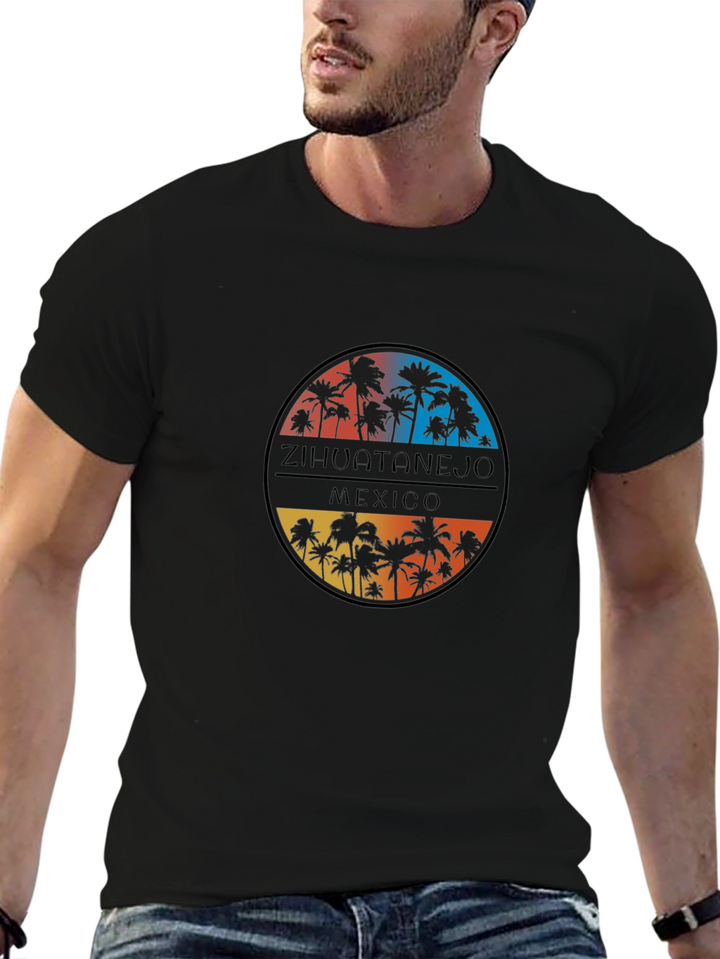 Zihuatanejo Mexico Palm Tree T-Shirt