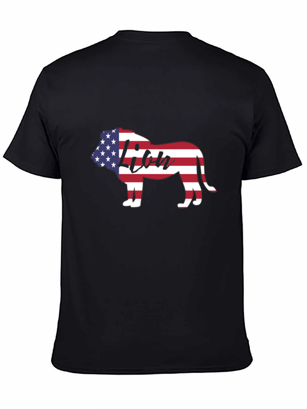 American Flag Lion Graphic T-Shirt
