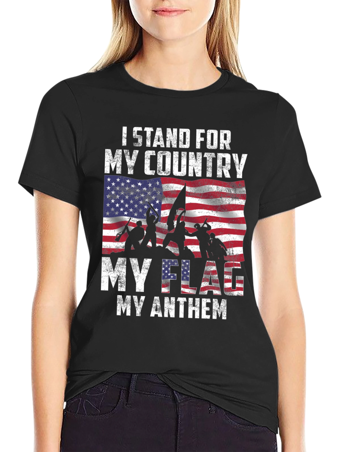 Patriotic Graphic T-Shirt - I Stand For My Country Flag