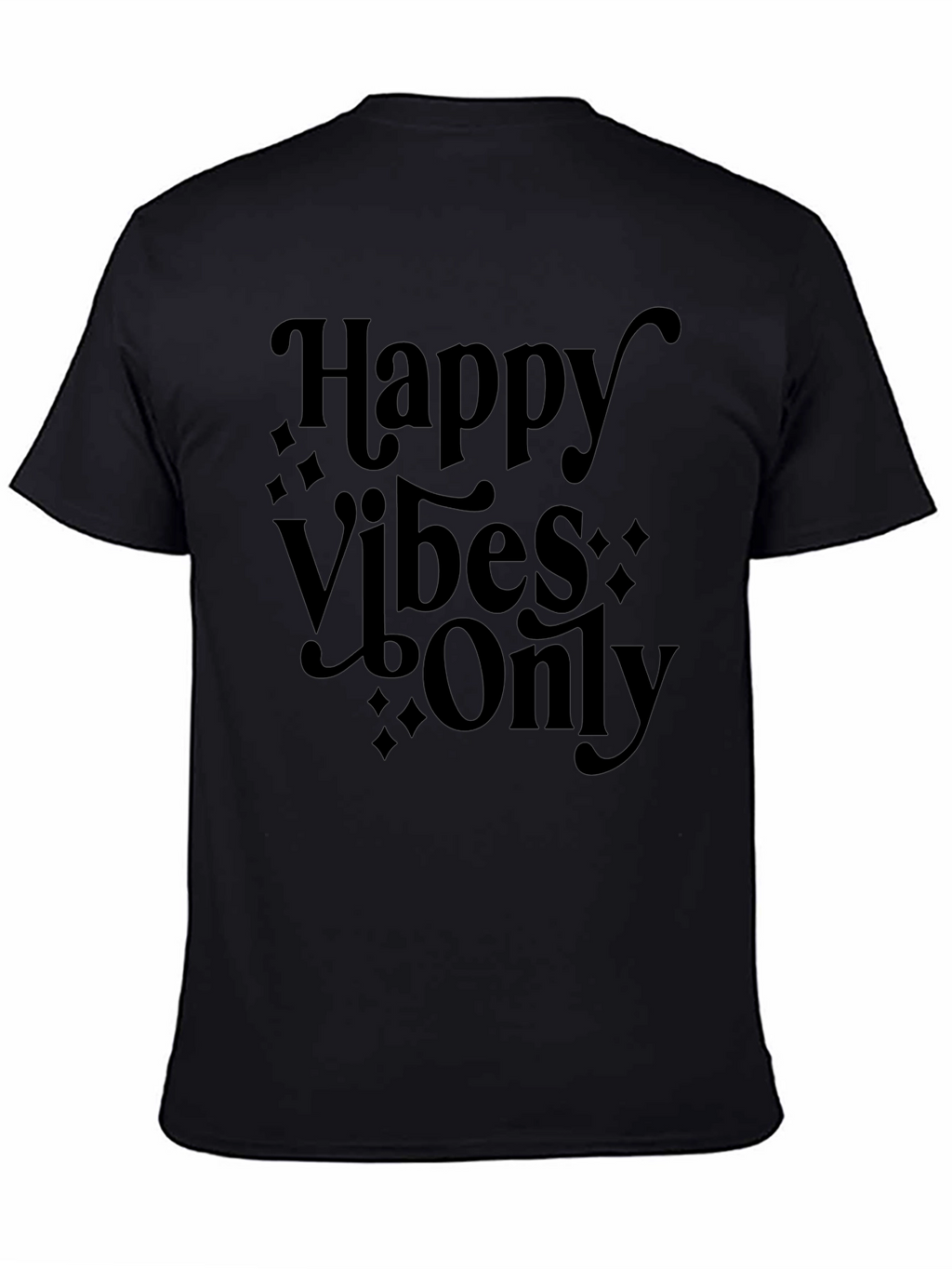 Happy Vibes Only Black Graphic Tee