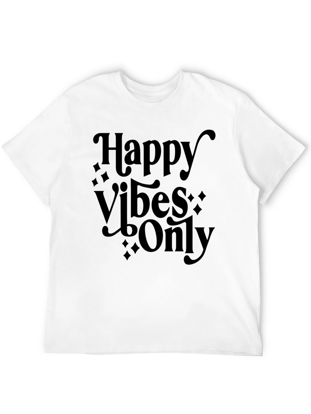 Happy Vibes Only Black Graphic Tee
