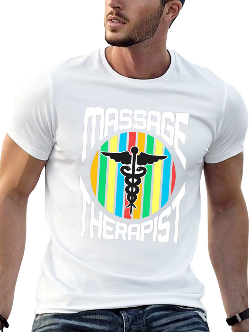 Massage Therapist T-Shirt - Caduceus Symbol