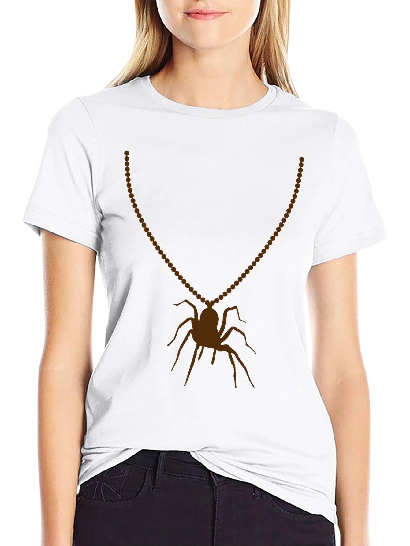 Spider Necklace Graphic Tee - Mens Black T-Shirt