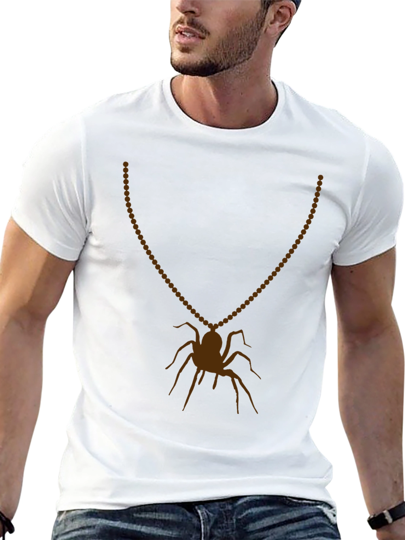 Spider Necklace Graphic Tee - Mens Black T-Shirt