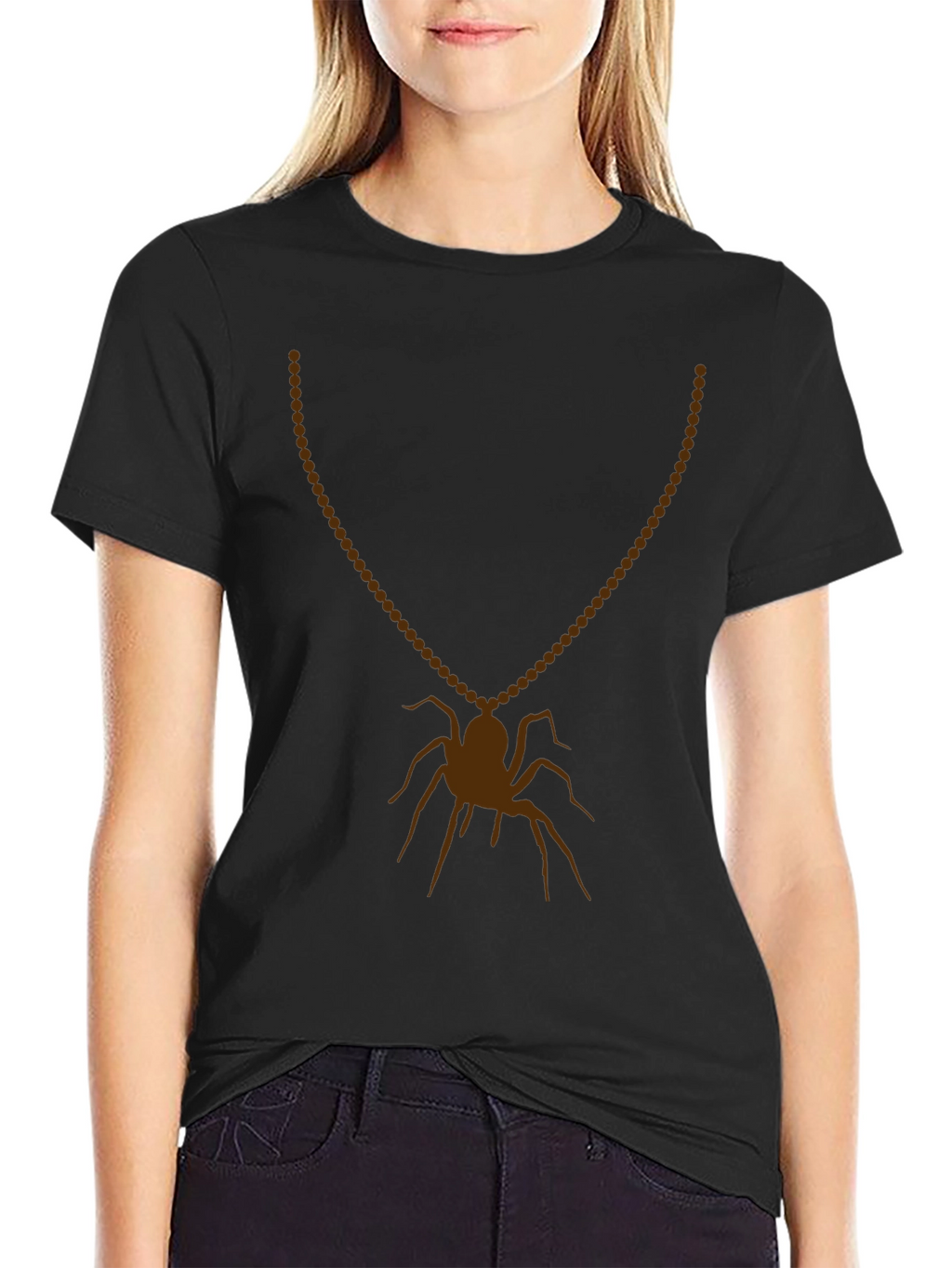 Spider Necklace Graphic Tee - Mens Black T-Shirt