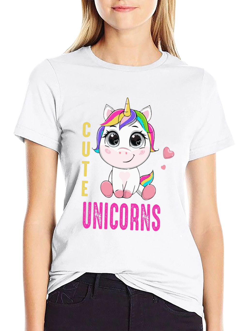 Cute Unicorns Graphic Print T-Shirt