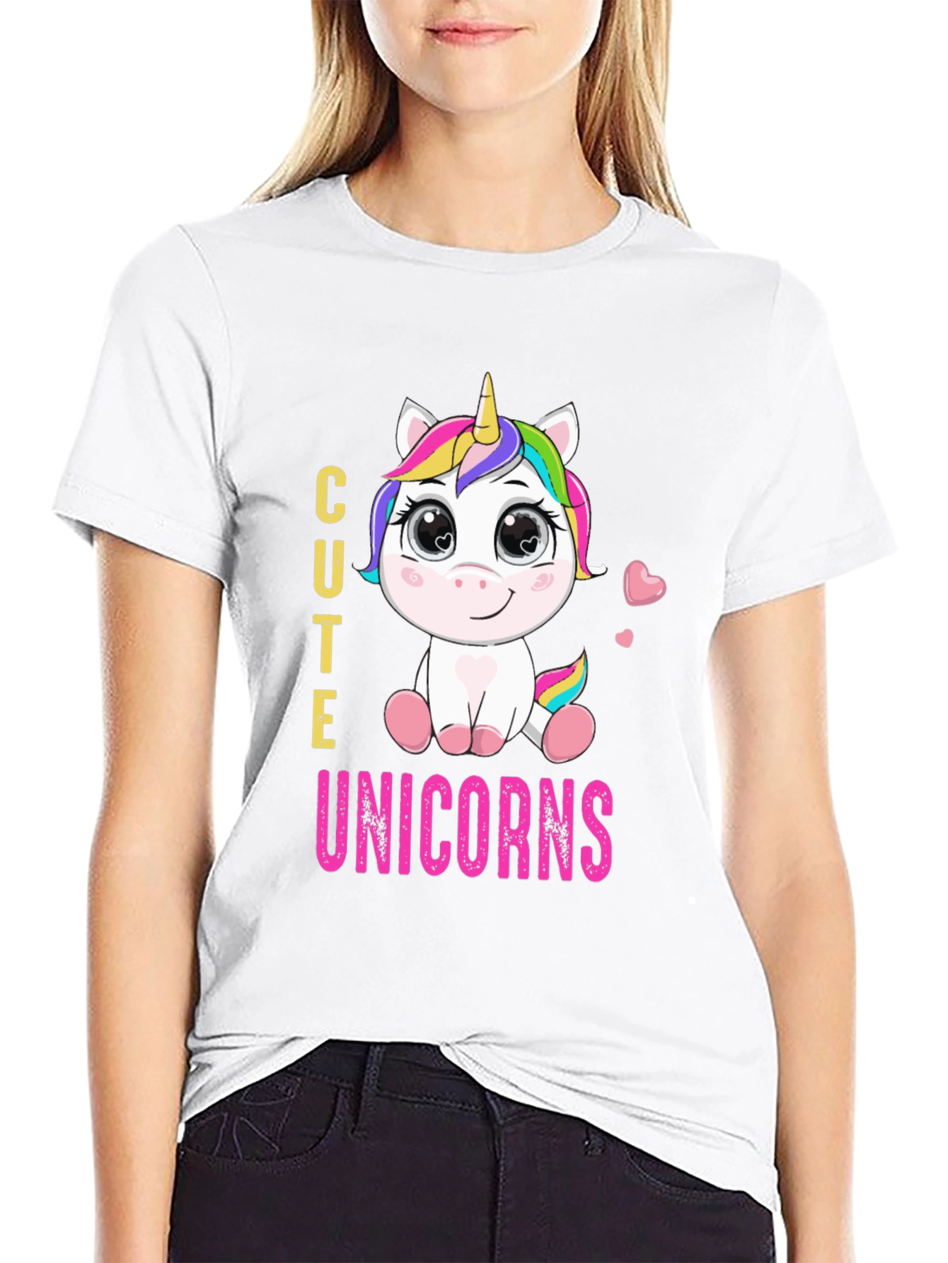 Cute Unicorns Graphic Print T-Shirt