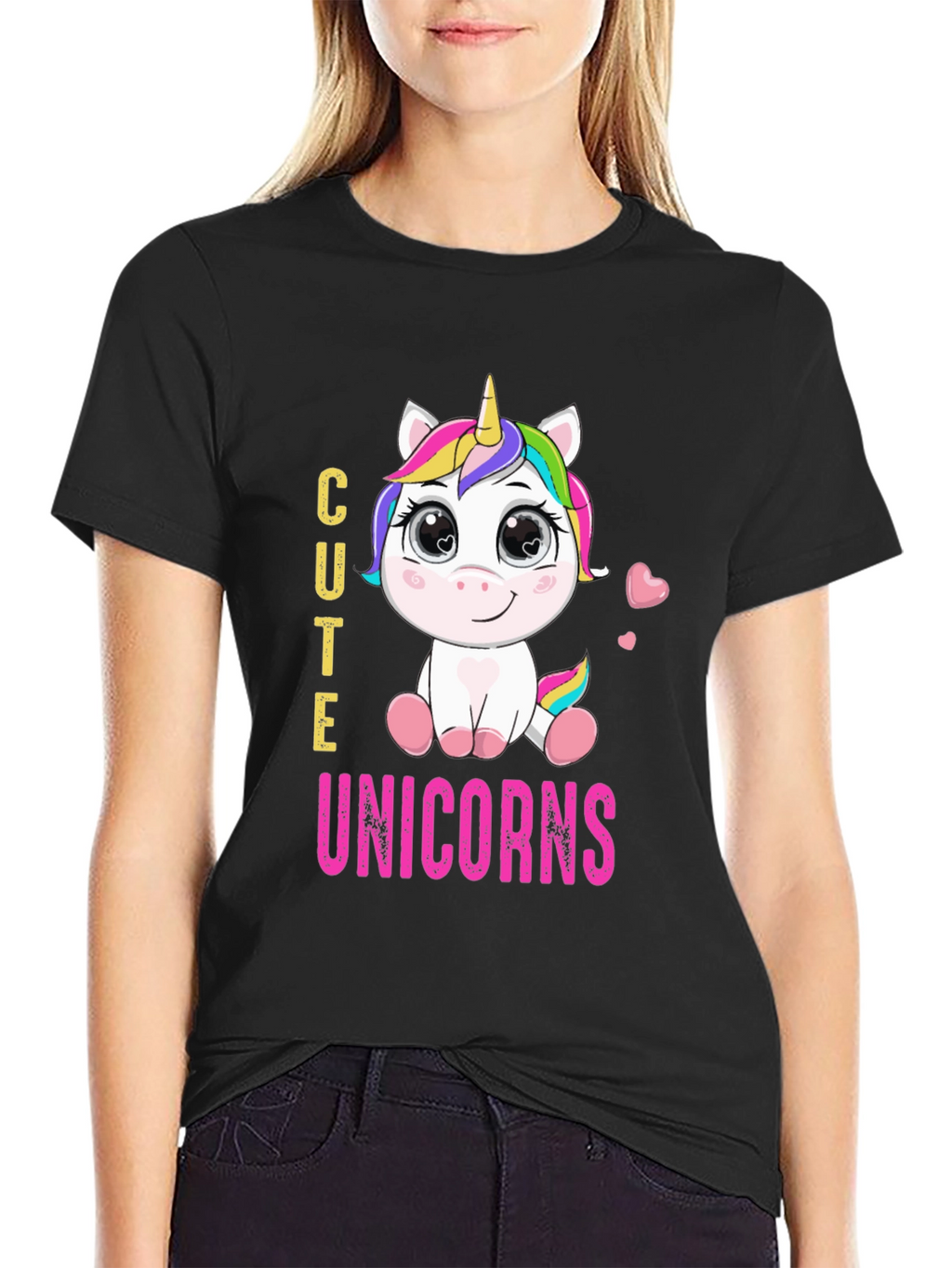 Cute Unicorns Graphic Print T-Shirt