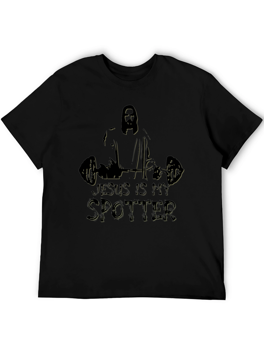 Jesus is My Spotter Black Graphic Tee