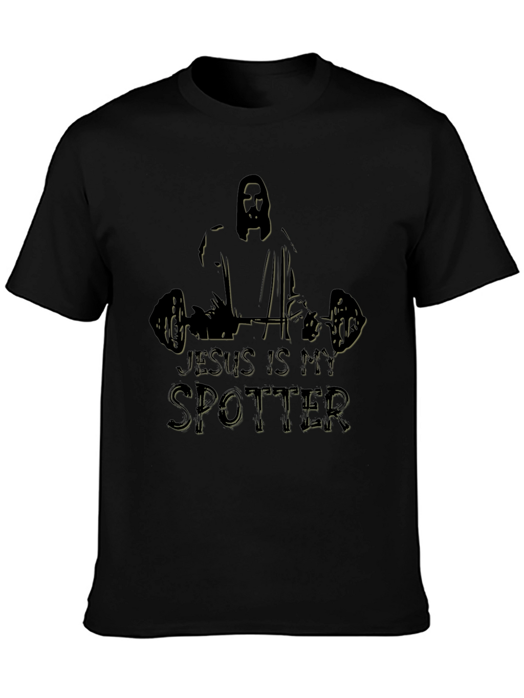 Jesus is My Spotter Black Graphic Tee