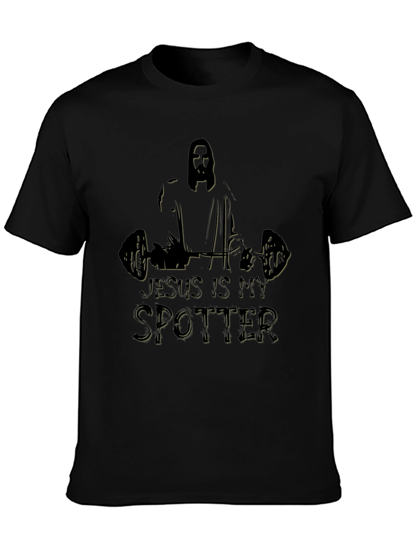 Jesus is My Spotter Black Graphic Tee