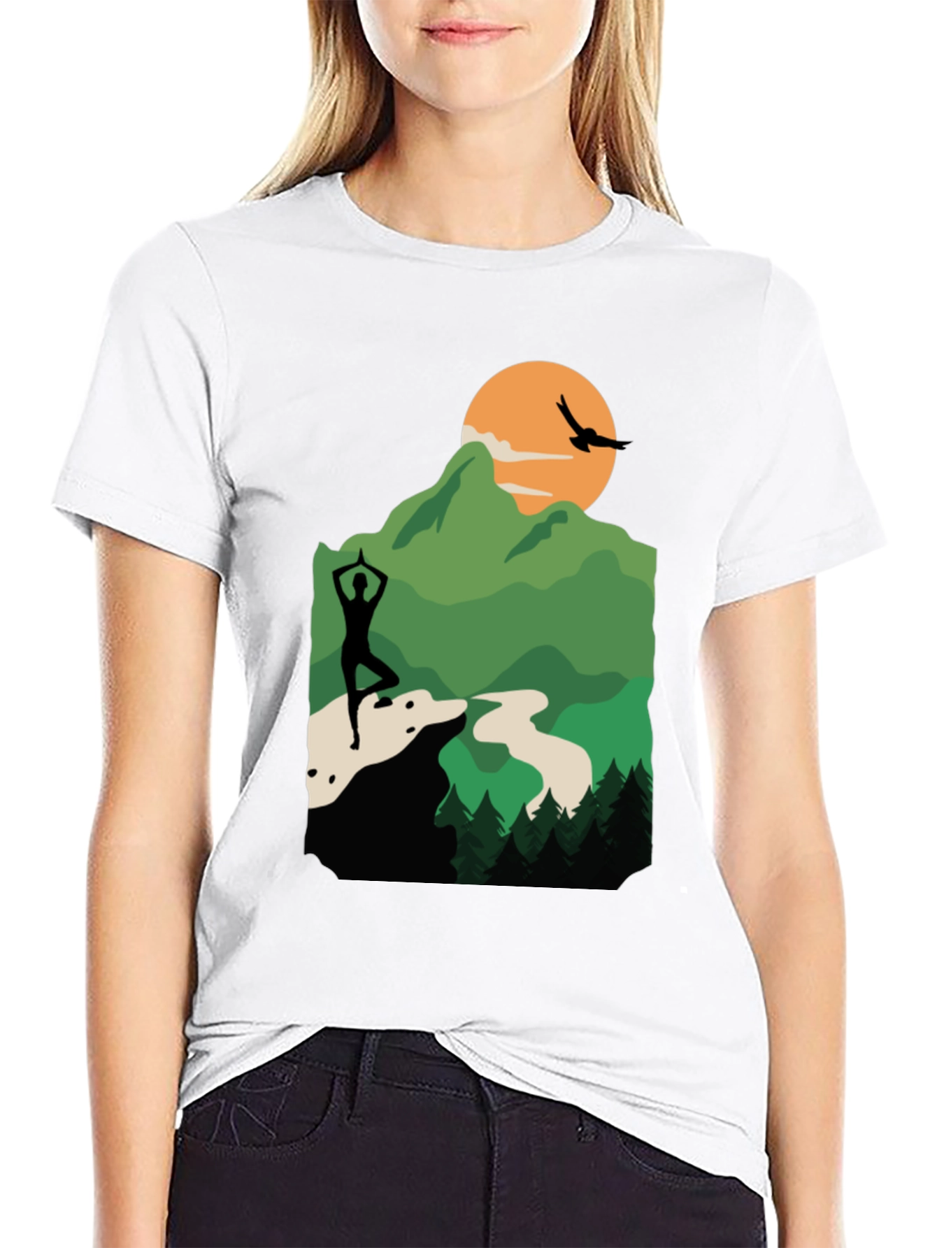 Nature Yoga Silhouette Graphic Tee
