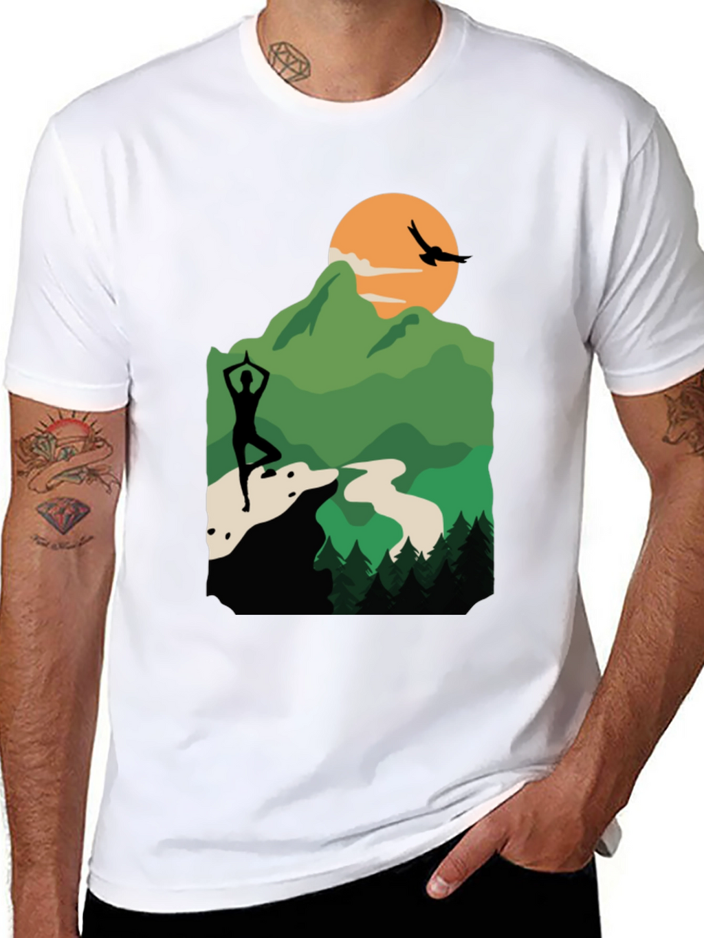Nature Yoga Silhouette Graphic Tee