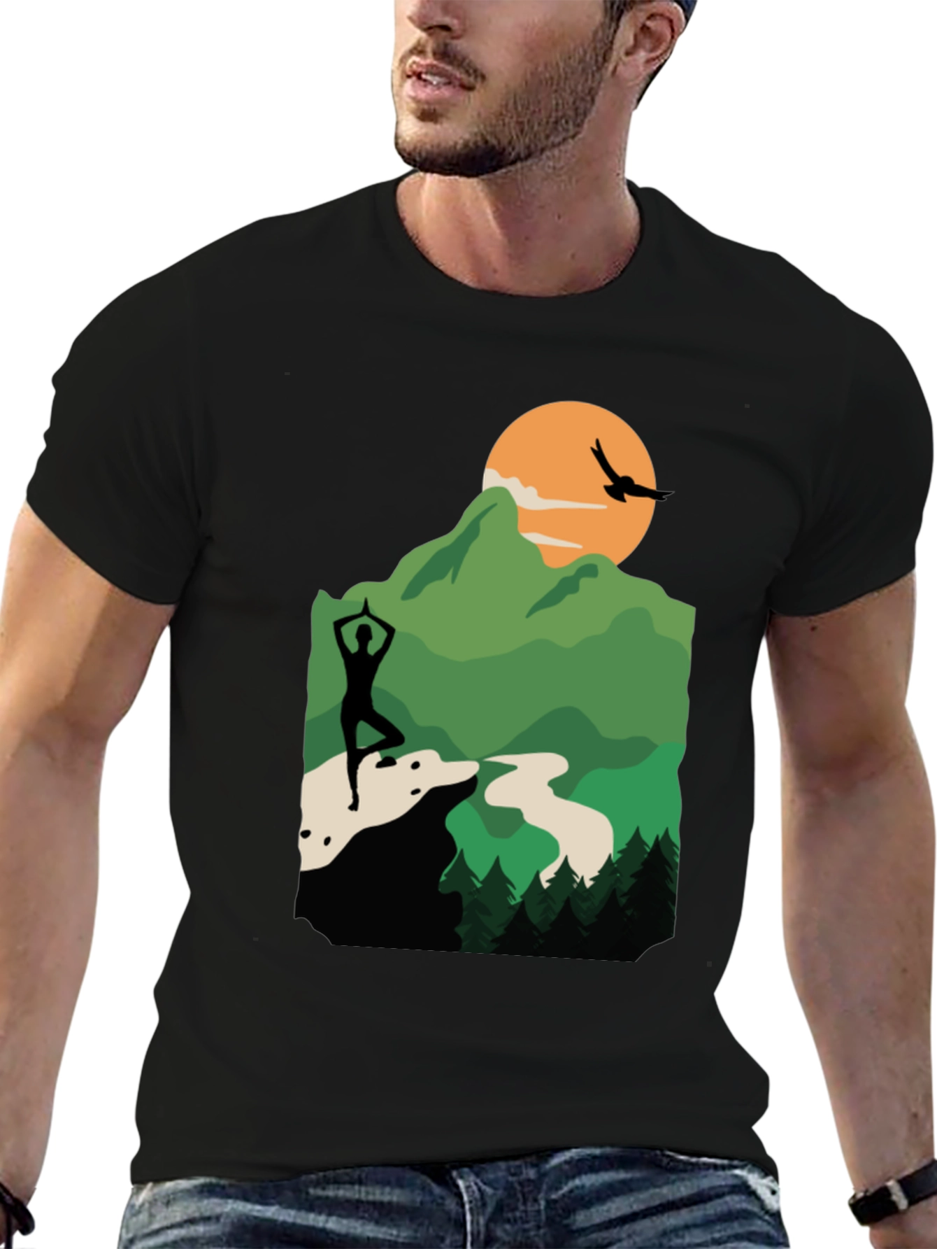 Nature Yoga Silhouette Graphic Tee