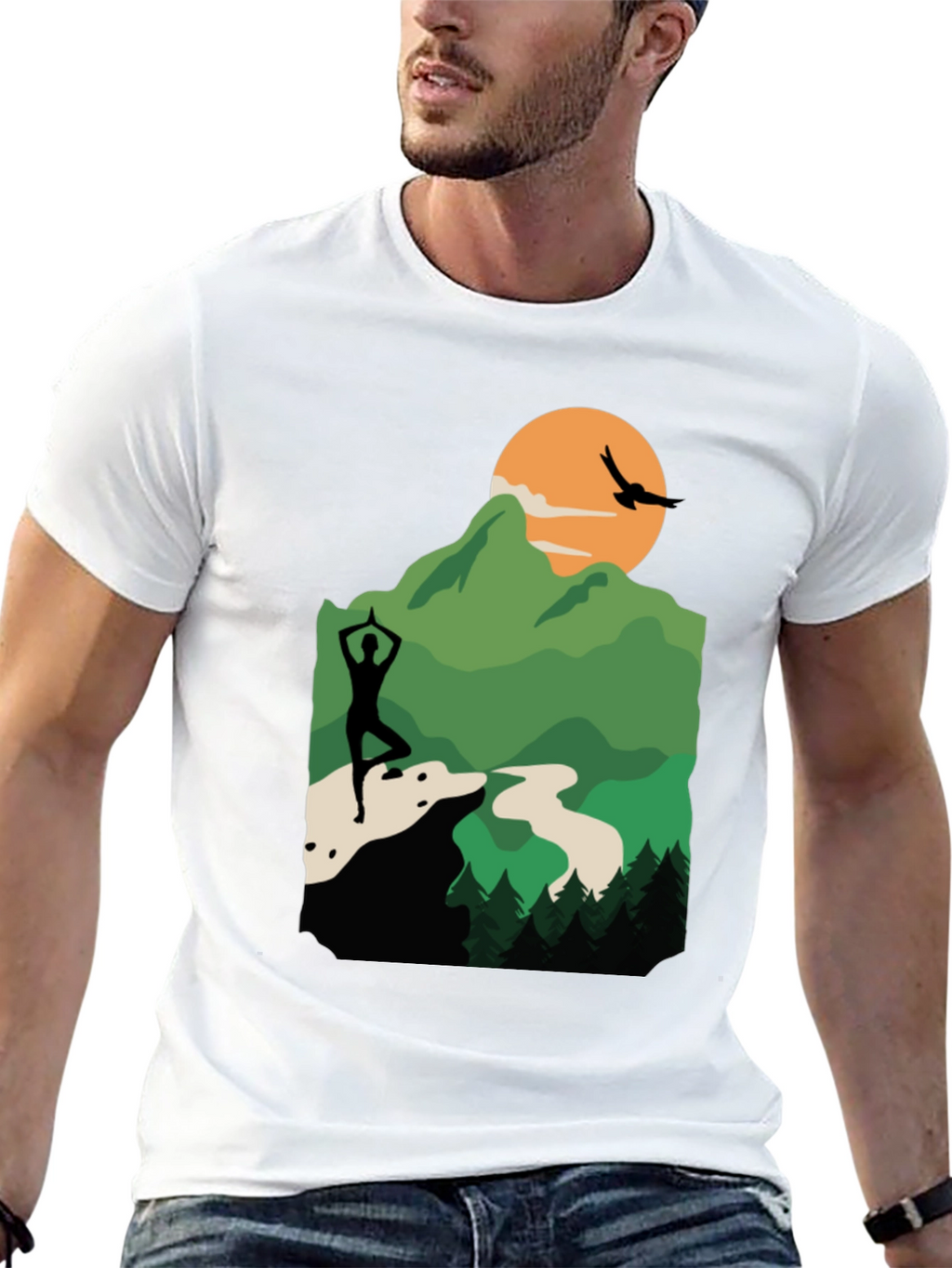 Nature Yoga Silhouette Graphic Tee