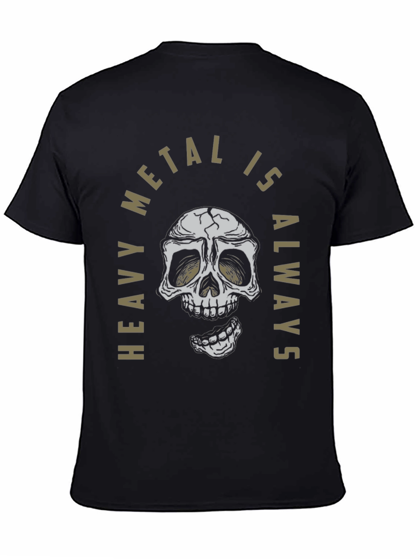 Heavy Metal Skull Graphic T-Shirt