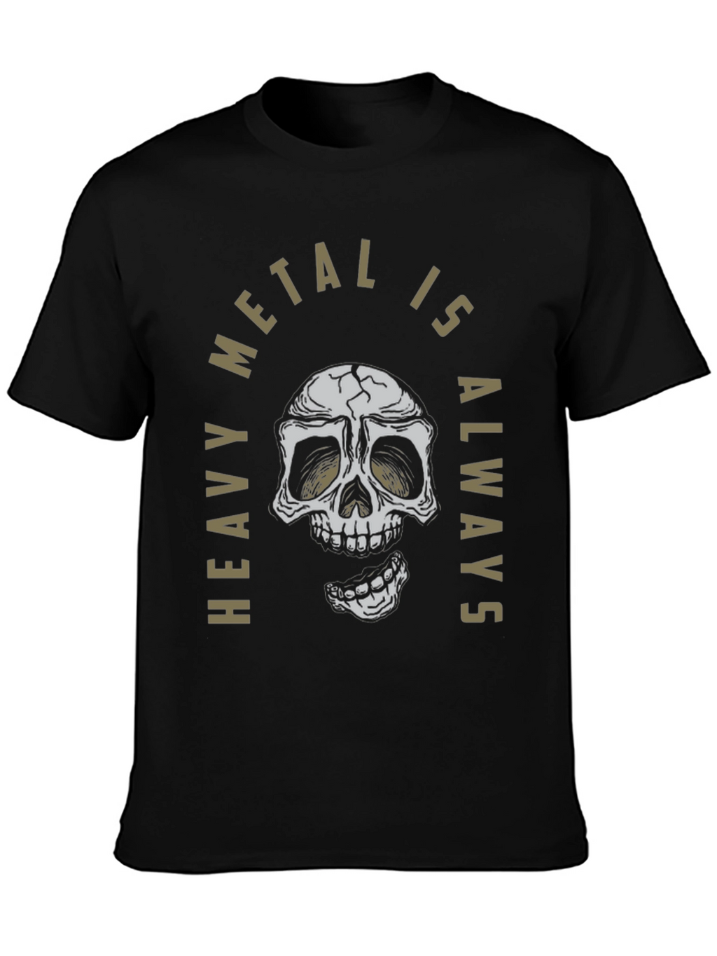 Heavy Metal Skull Graphic T-Shirt