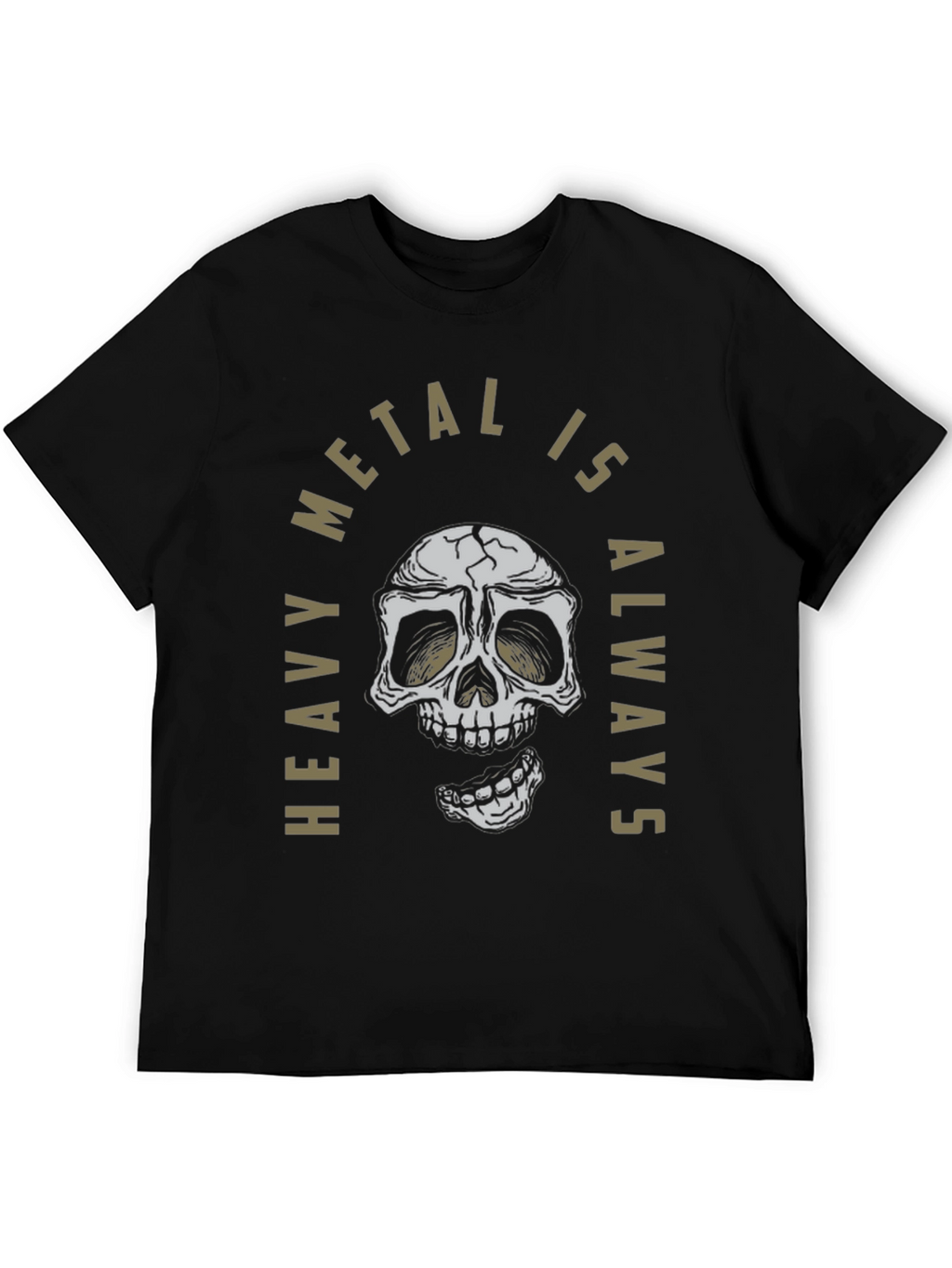 Heavy Metal Skull Graphic T-Shirt