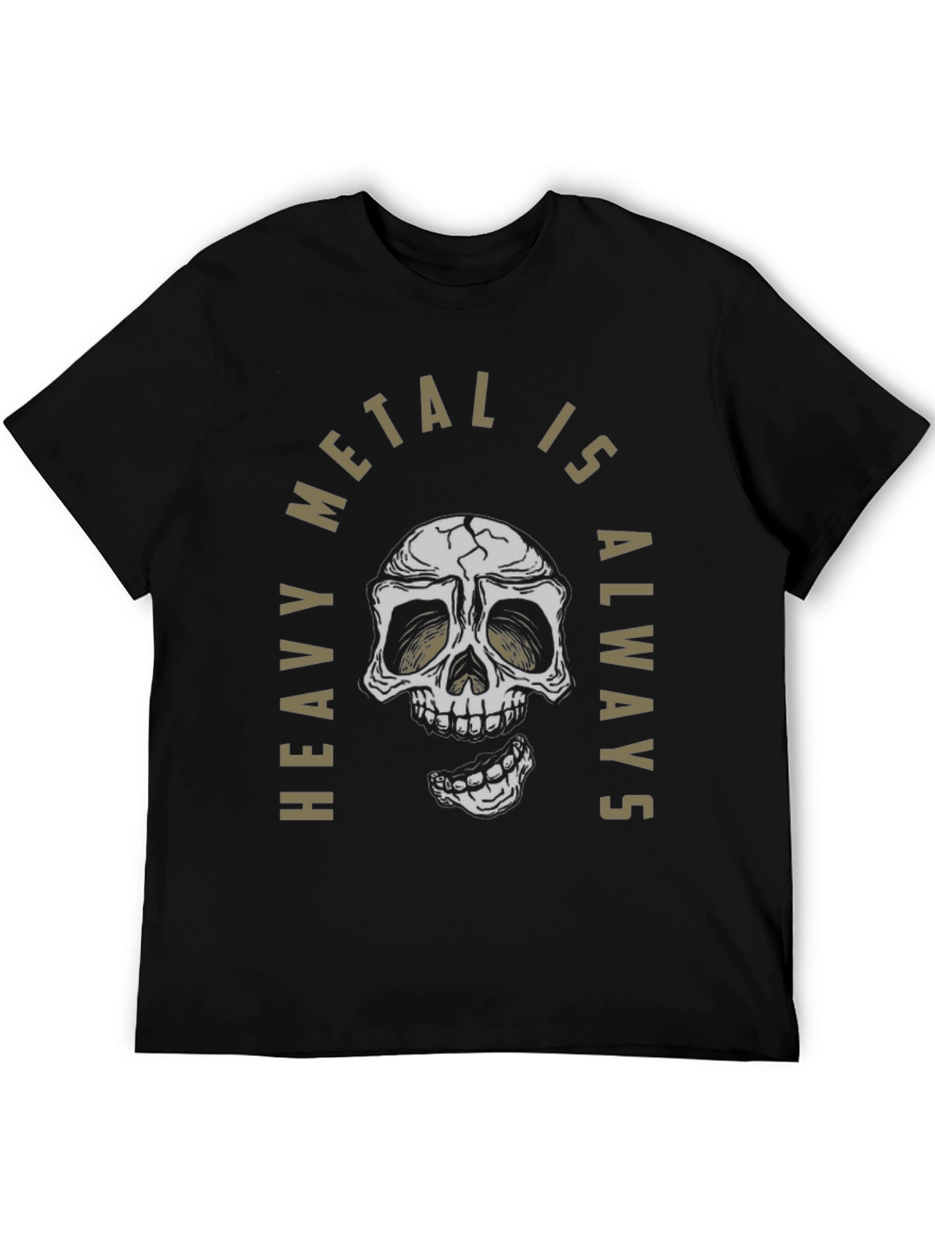 Heavy Metal Skull Graphic T-Shirt