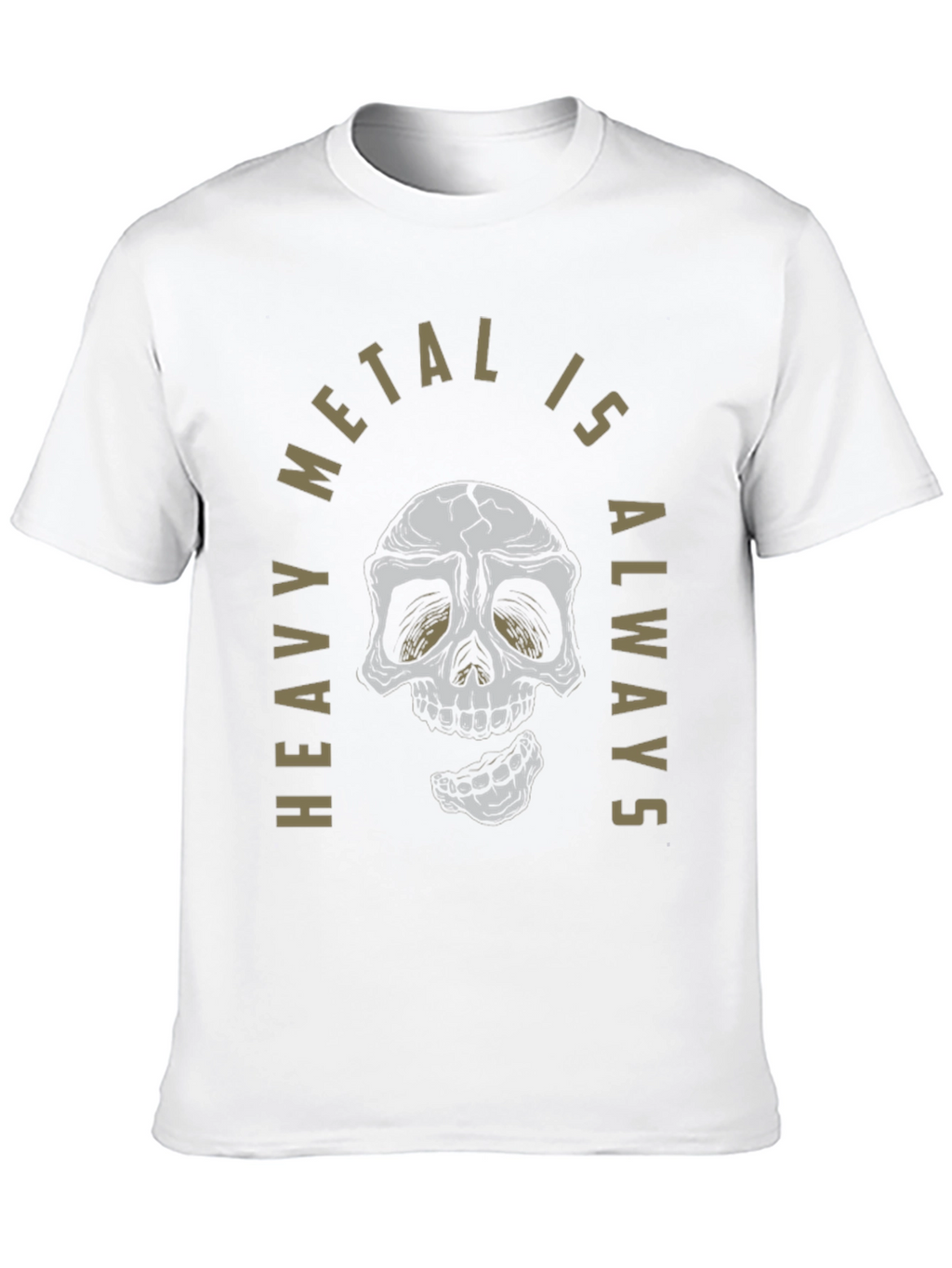 Heavy Metal Skull Graphic T-Shirt