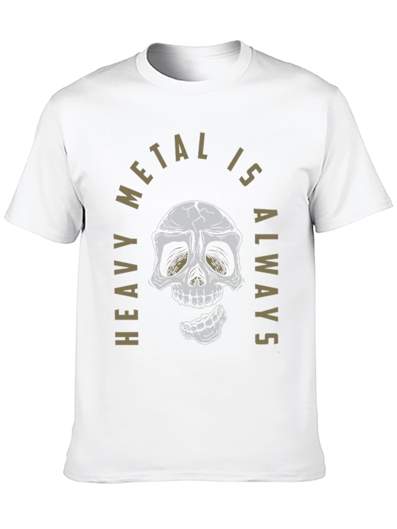 Heavy Metal Skull Graphic T-Shirt