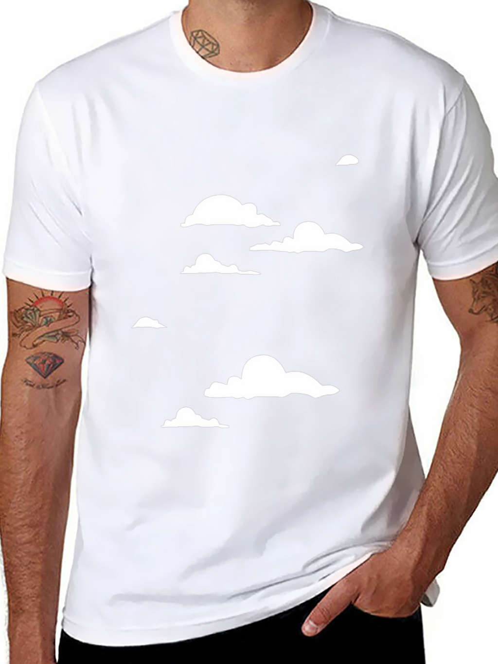 Cloudscape Graphic Tee - Black Cotton T-Shirt