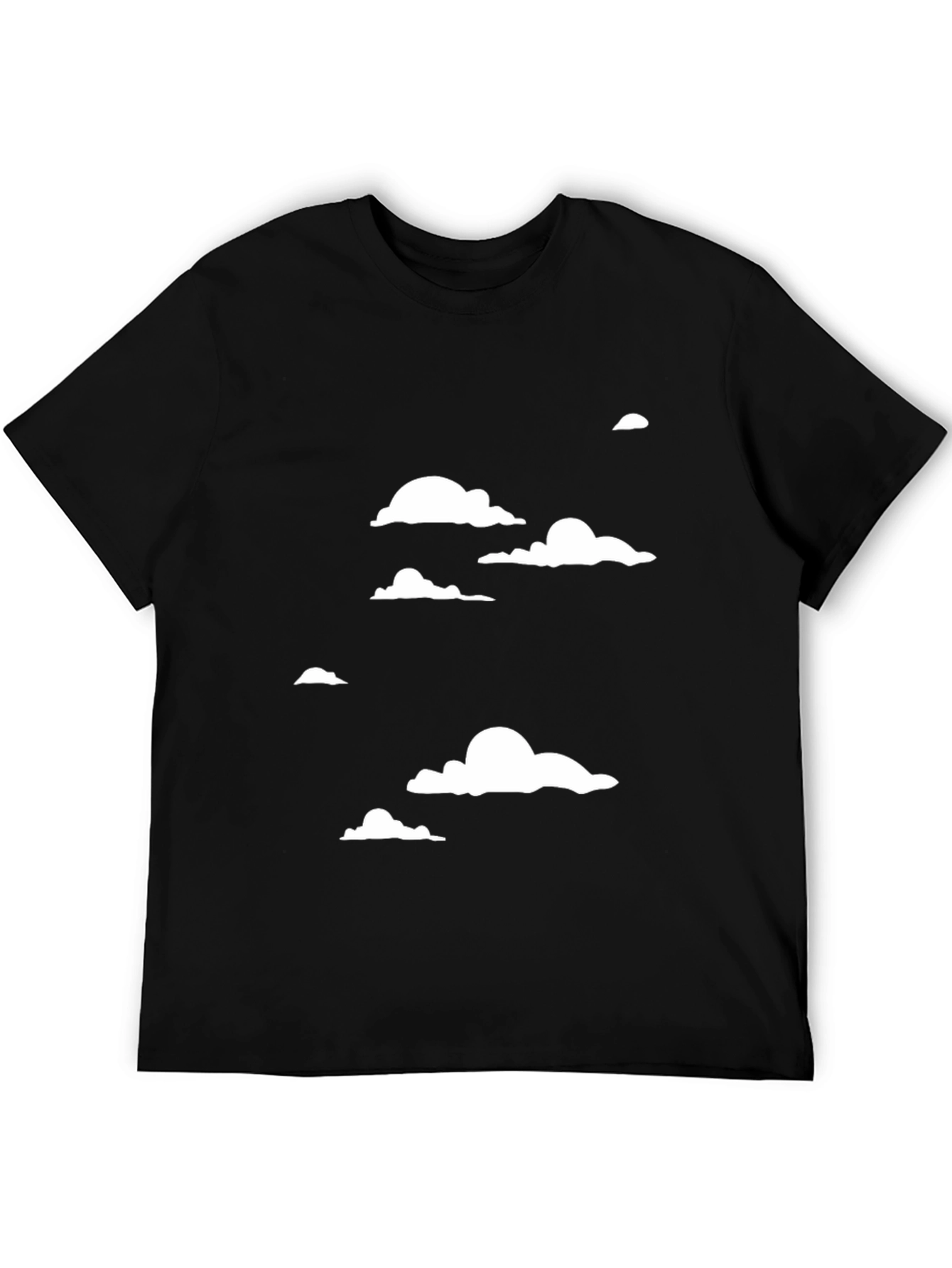 Cloudscape Graphic Tee - Black Cotton T-Shirt