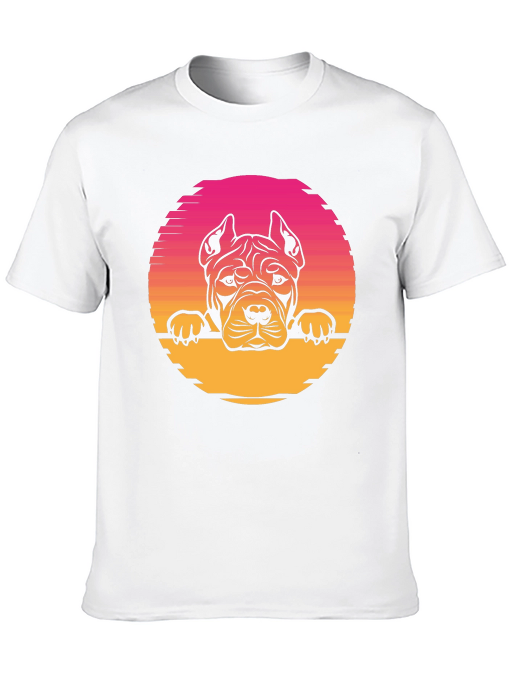 Pitbull Sunset Graphic Tee - Retro Dog Lover T-Shirt