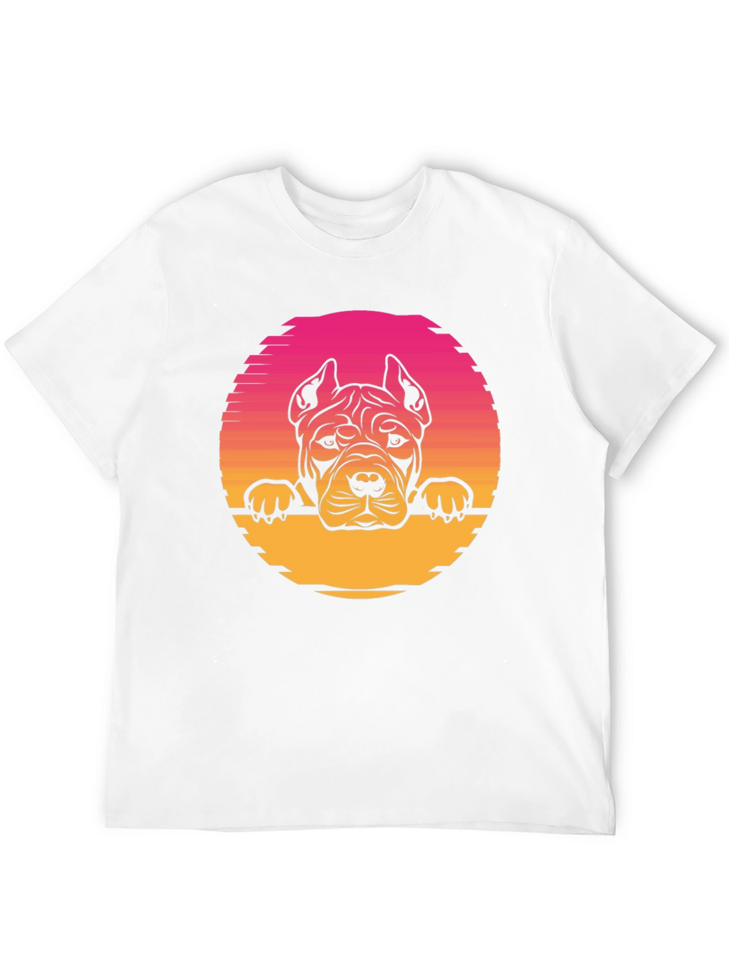 Pitbull Sunset Graphic Tee - Retro Dog Lover T-Shirt
