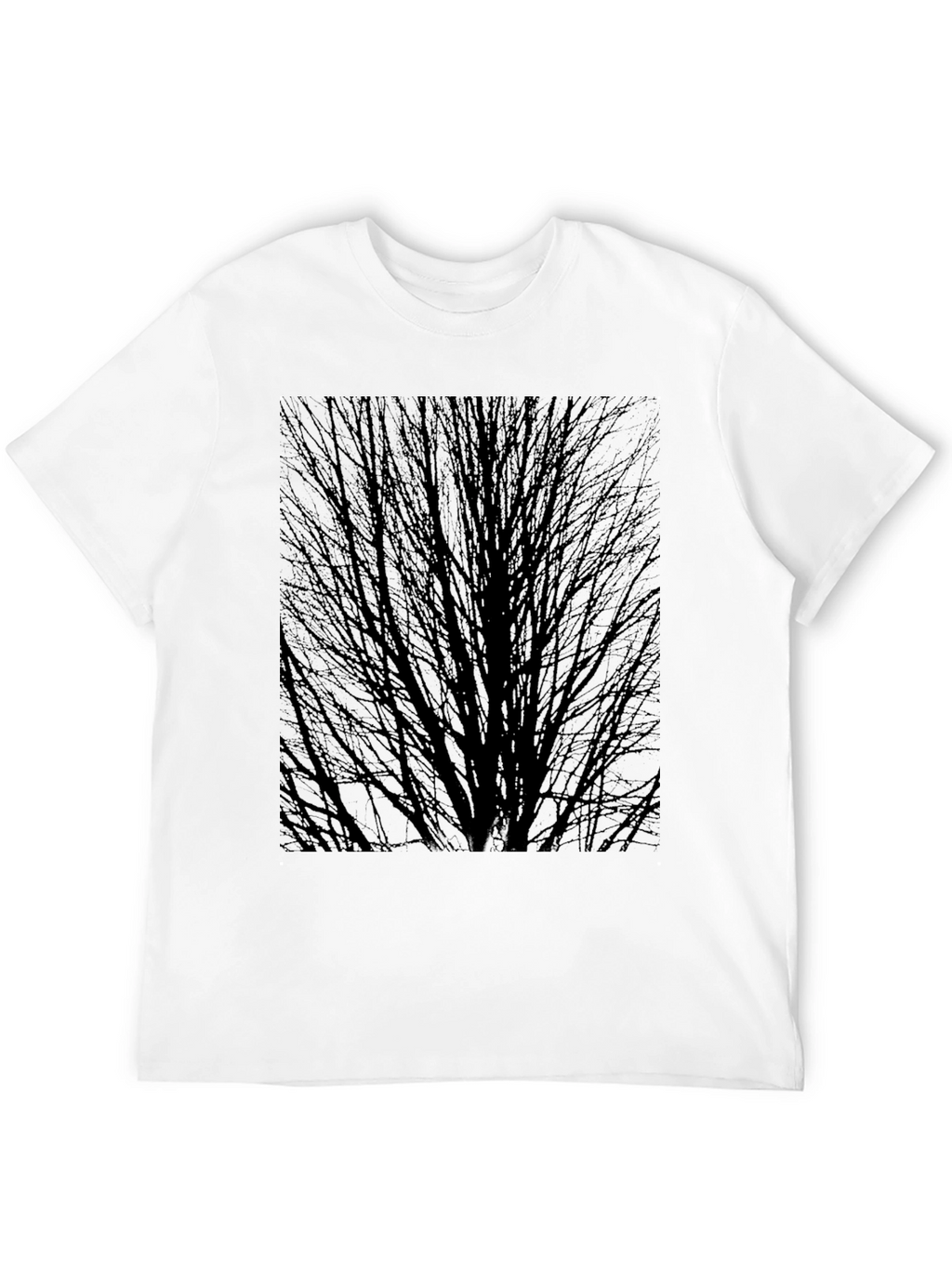 Abstract Tree Branch Graphic Black T-Shirt