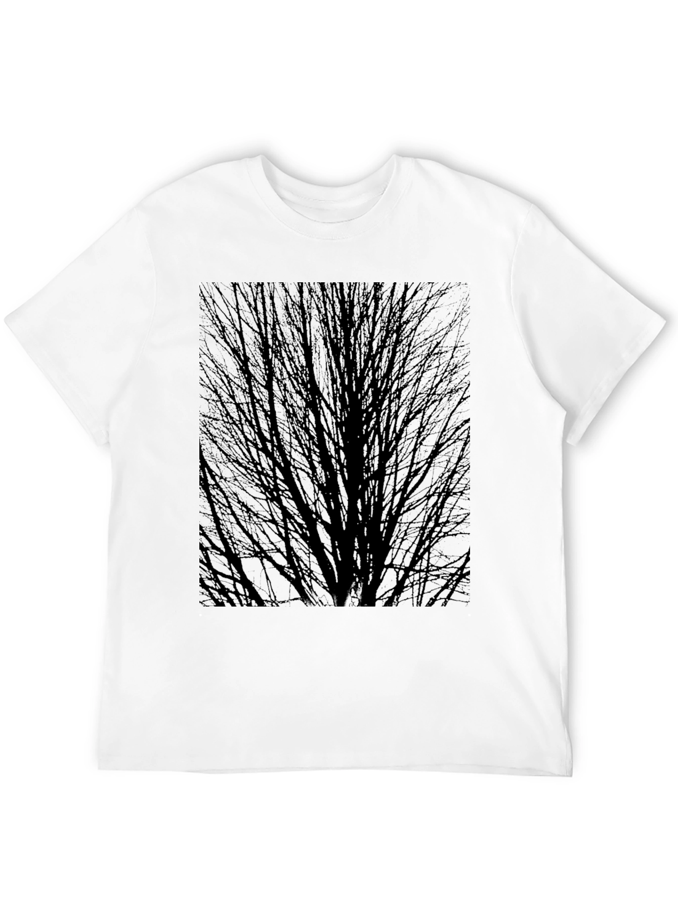 Abstract Tree Branch Graphic Black T-Shirt