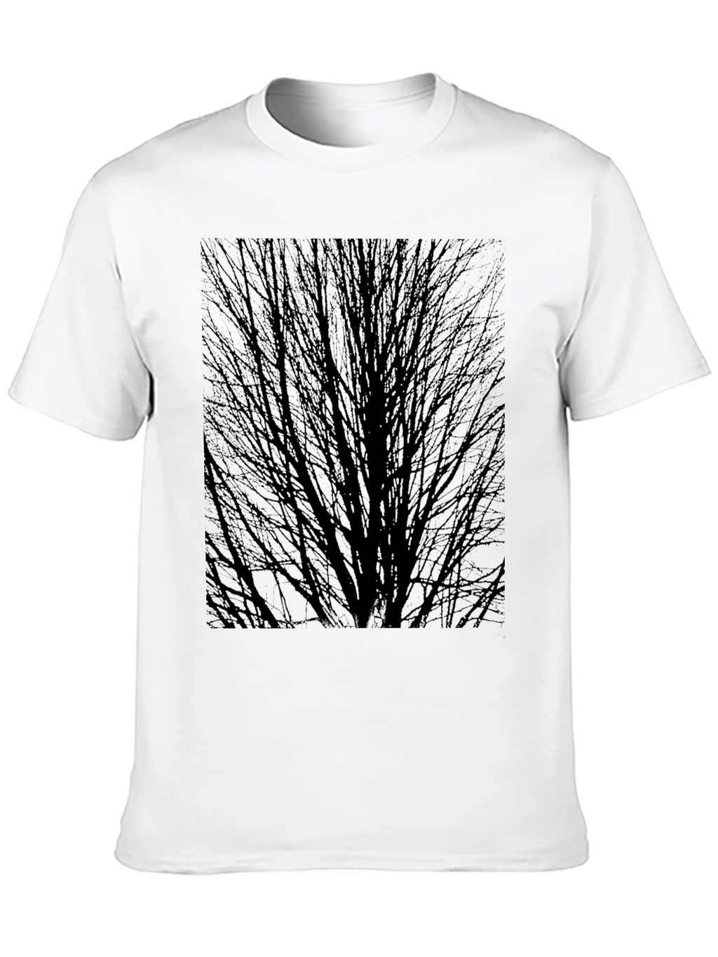 Abstract Tree Branch Graphic Black T-Shirt