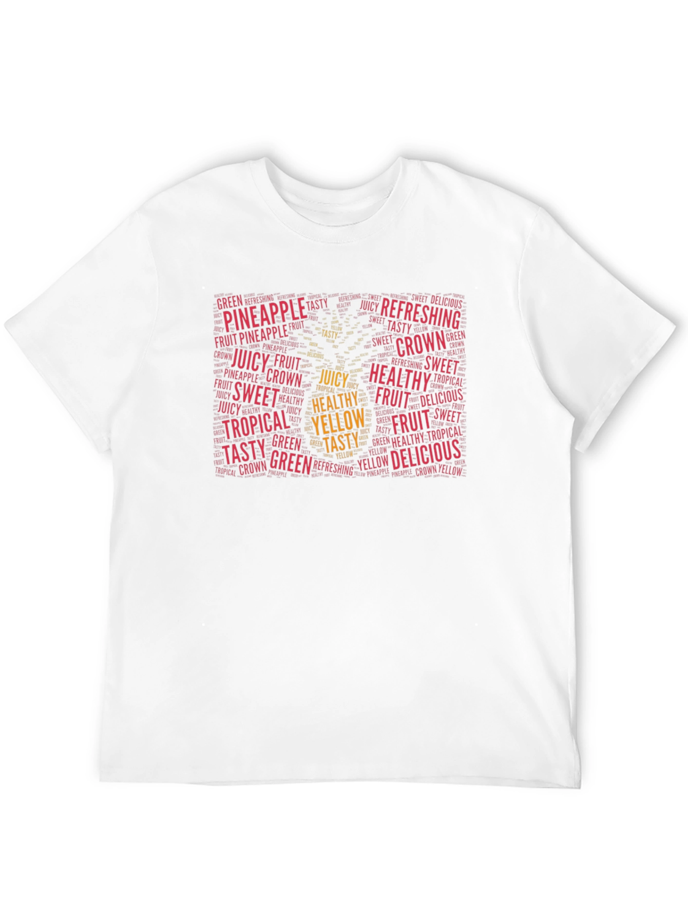Pineapple Fruit Words T-Shirt - Healthy Yellow Tasty
