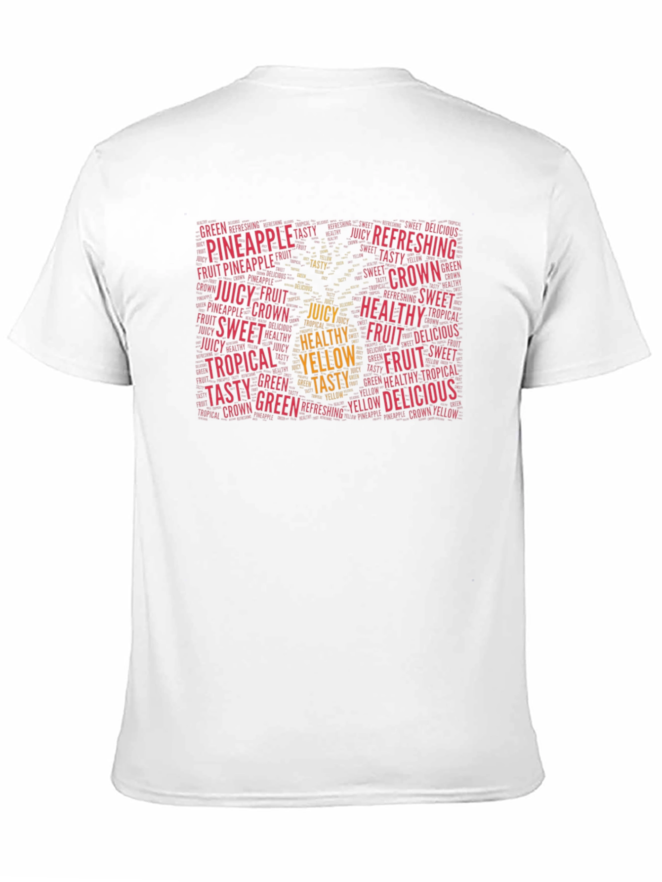 Pineapple Fruit Words T-Shirt - Healthy Yellow Tasty