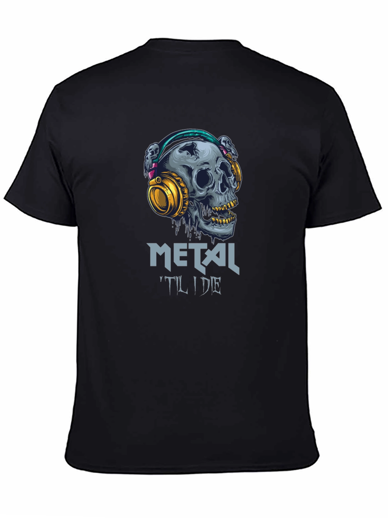 Metal Til I Die Skull Graphic T-Shirt