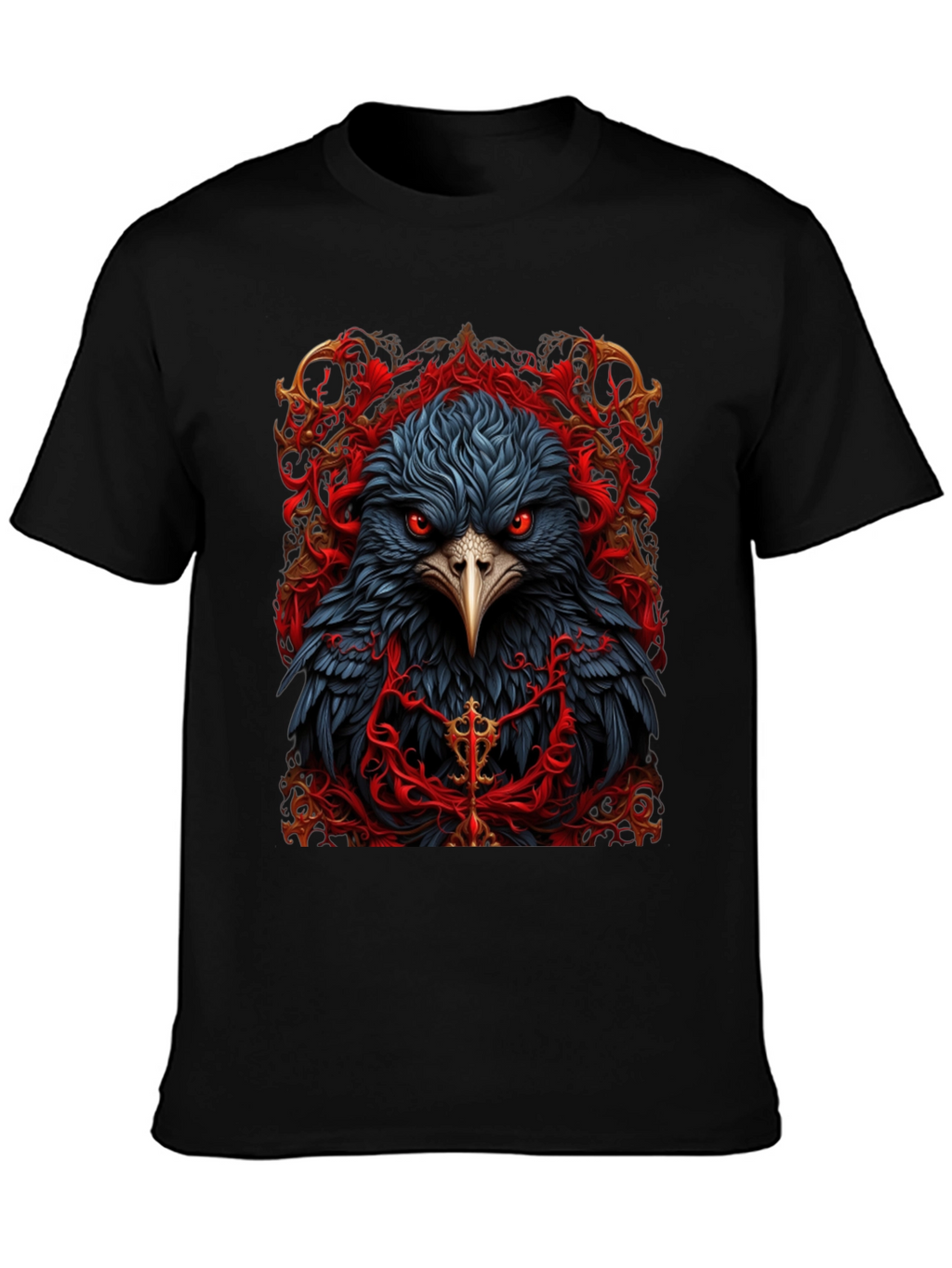 Raven Graphic Tee - Dark Bird Art T-Shirt