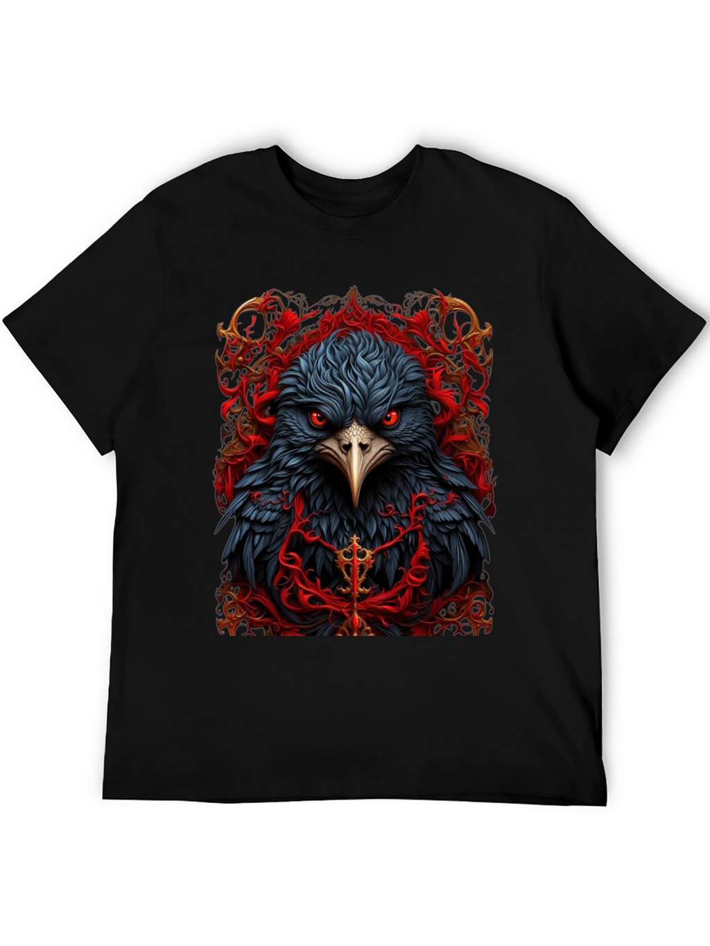 Raven Graphic Tee - Dark Bird Art T-Shirt