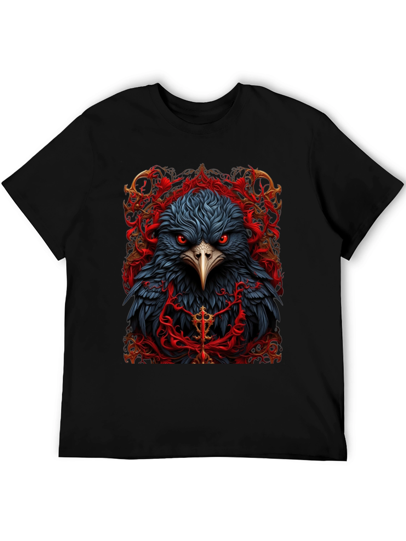 Raven Graphic Tee - Dark Bird Art T-Shirt