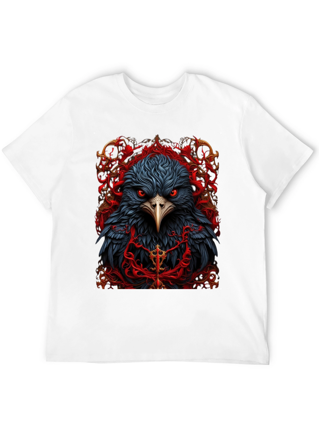 Raven Graphic Tee - Dark Bird Art T-Shirt
