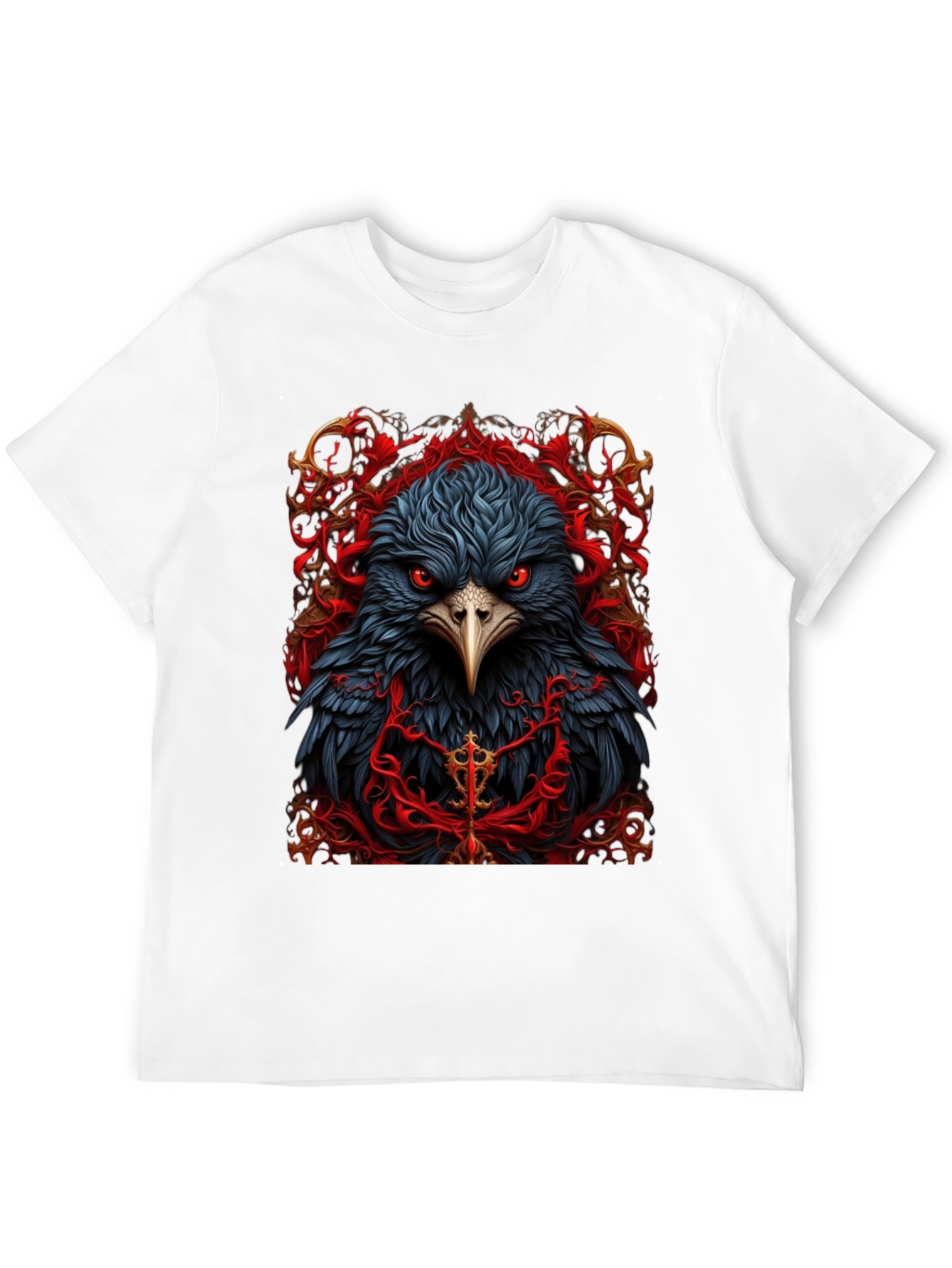 Raven Graphic Tee - Dark Bird Art T-Shirt