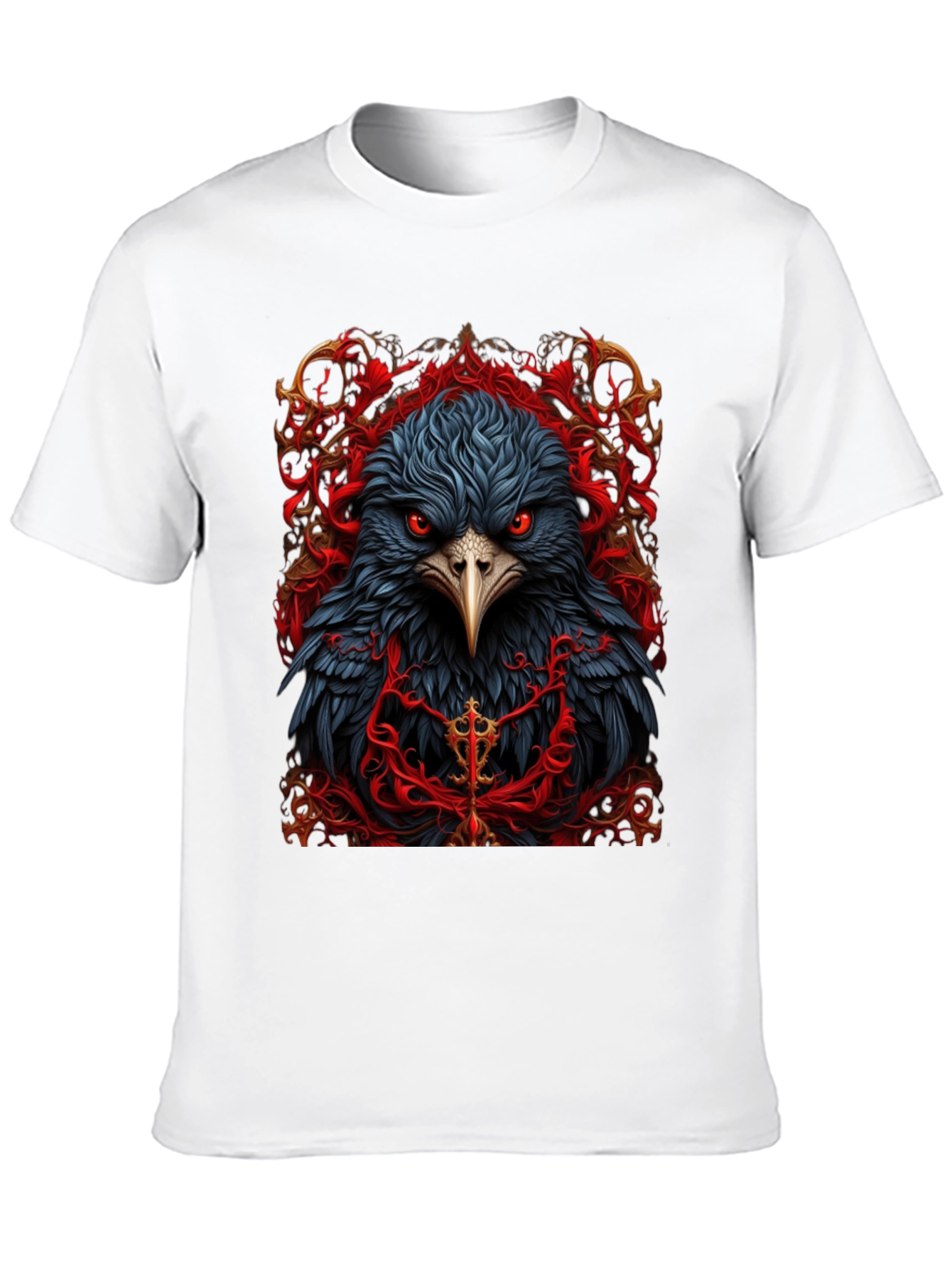 Raven Graphic Tee - Dark Bird Art T-Shirt