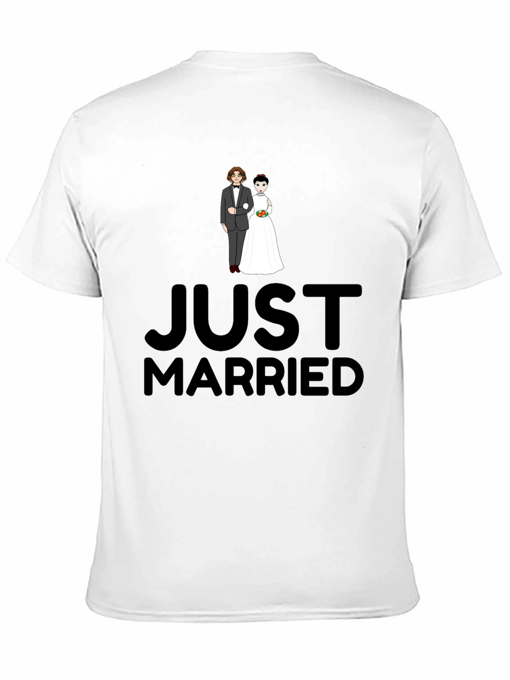 Just Married Graphic Print Black T-Shirt