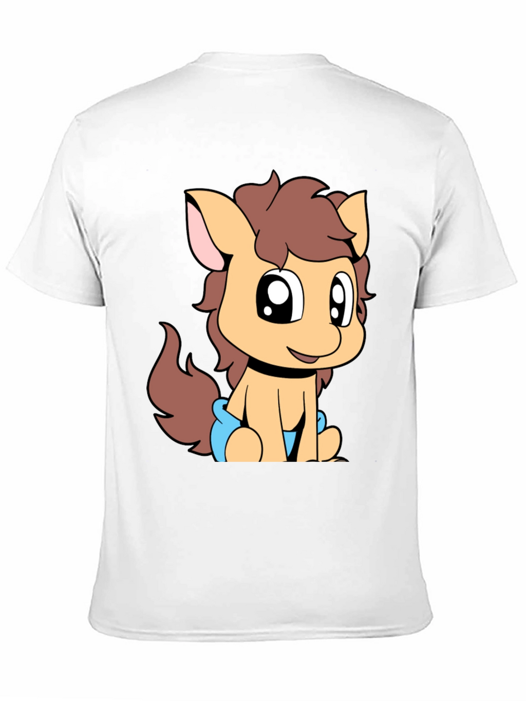 Cute Pony Graphic Tee - Black Cotton T-Shirt