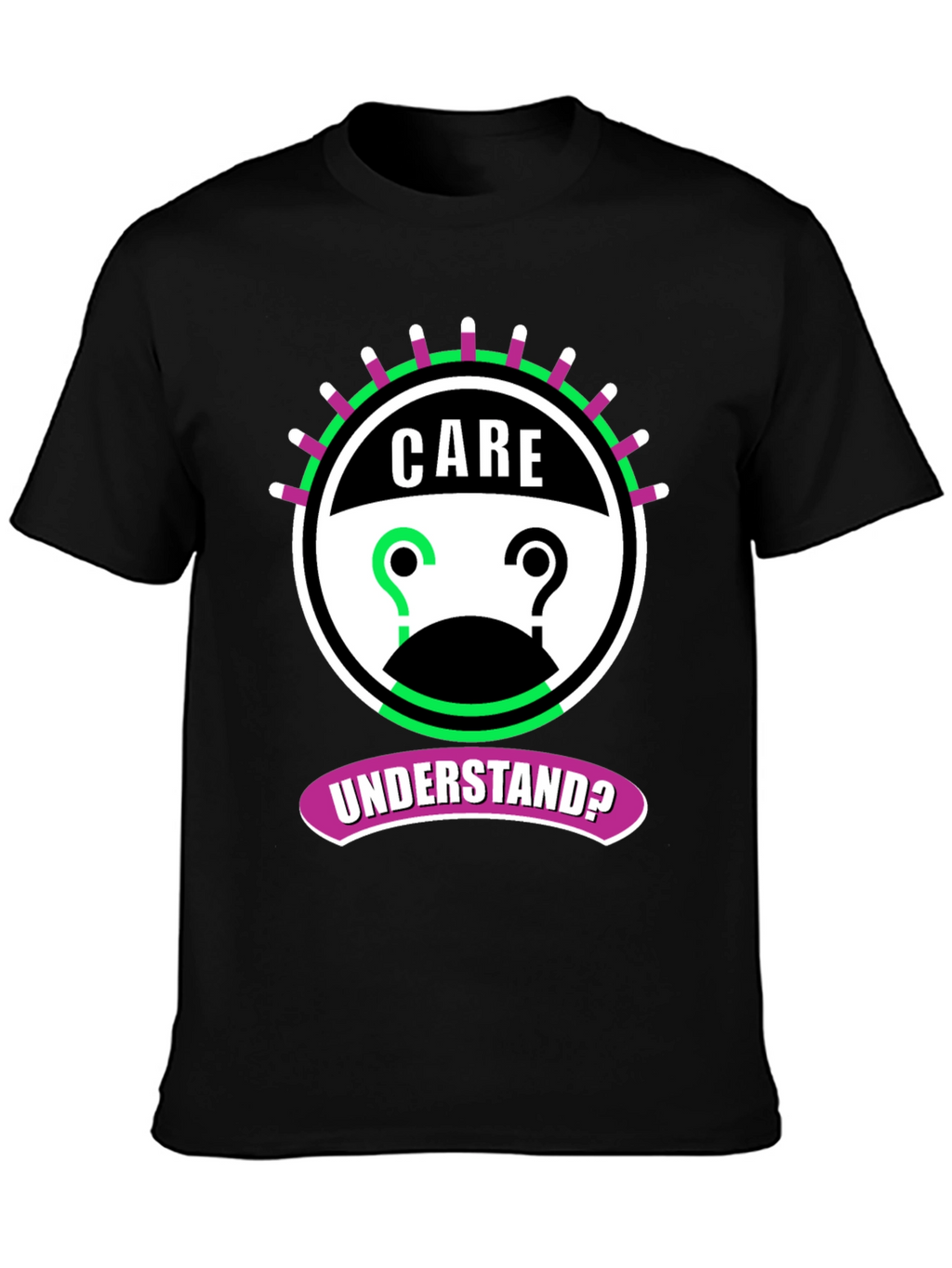 Care Understand? Graphic Tee - Black Cotton T-Shirt