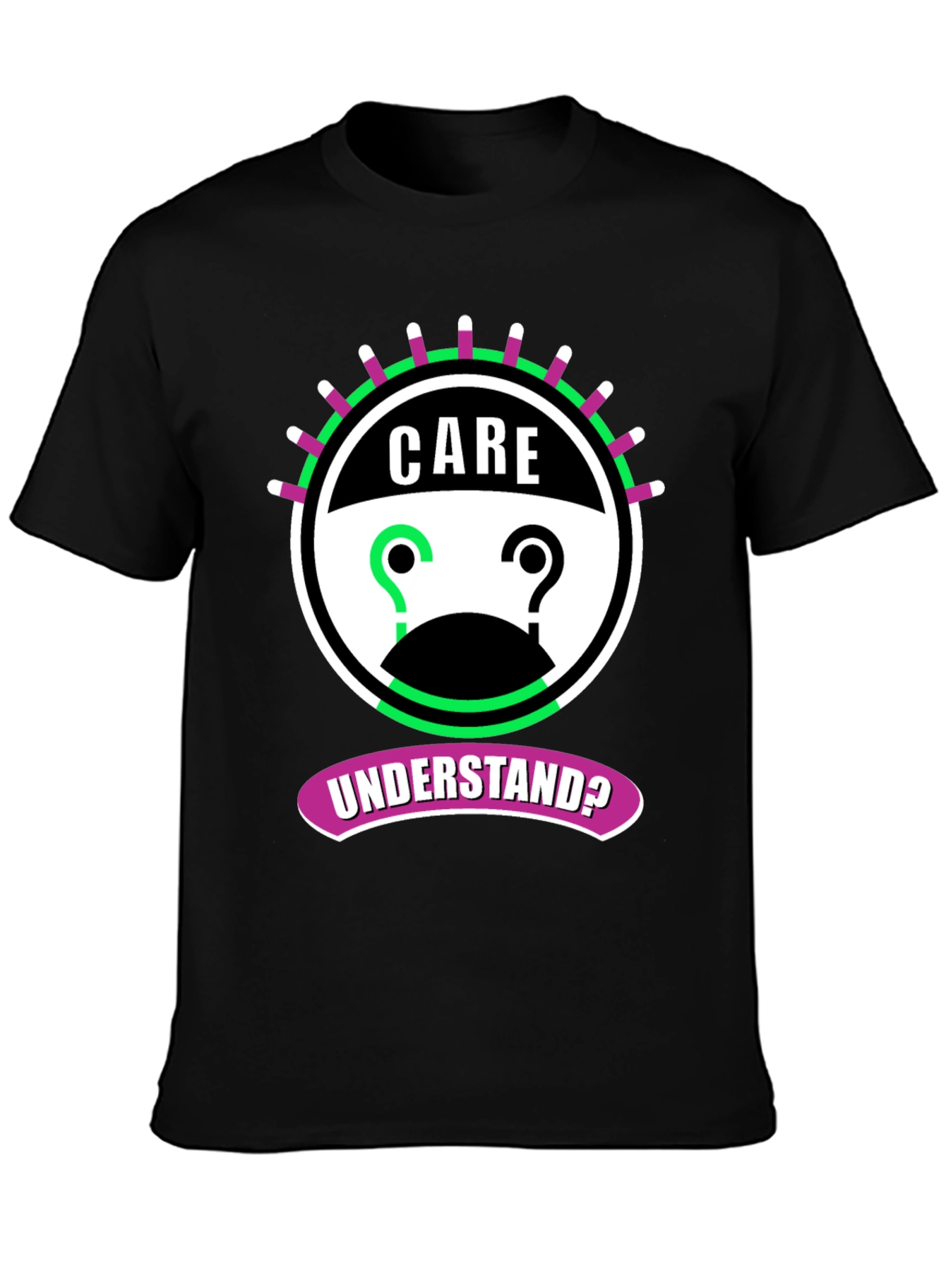 Care Understand? Graphic Tee - Black Cotton T-Shirt