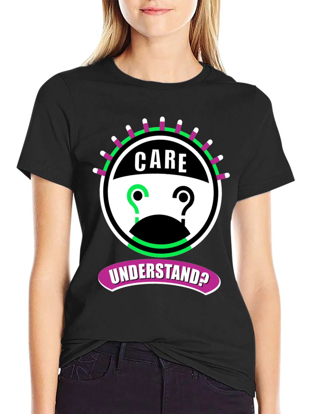 Care Understand? Graphic Tee - Black Cotton T-Shirt